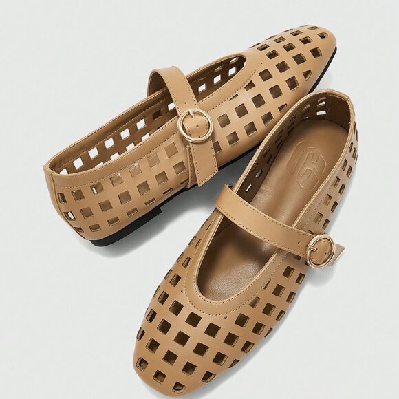 Brown Elegant Vintage Women's Mary Jane Flat Shoes - Picture 5 of 10